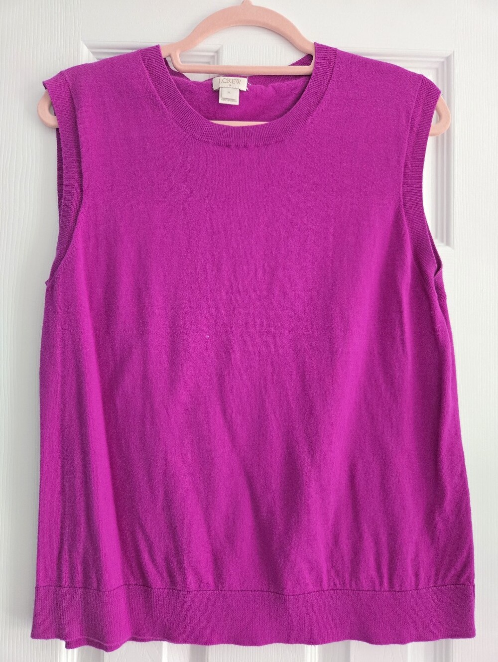 J. Crew Sleeveless Knit Tank in Vivid Magenta